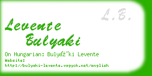 levente bulyaki business card